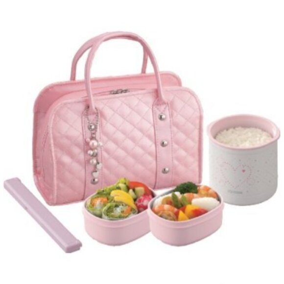 ZOJIRUSHI Japanese Lunch Box BENTO Set PINK - Picture 1 of 3